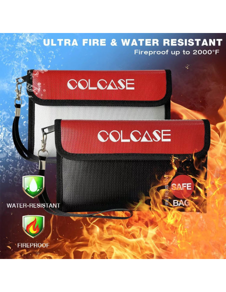 Bolsa de Dinero a Prueba de Fuego COLCASE 21x12 cm 2 Piezas