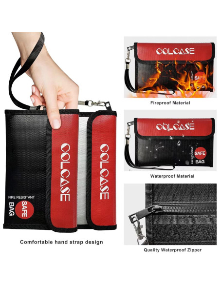 Bolsa de Dinero a Prueba de Fuego COLCASE 21x12 cm 2 Piezas