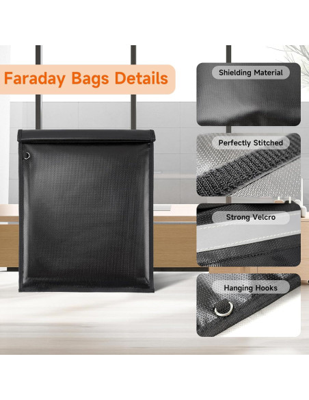 Bolsa Faraday Grande Bellamei 43x38 cm Anti-Robo RFID