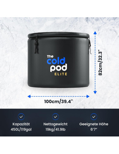 Bañera de Hielo Cold Pod Elite Lite 155L Portátil