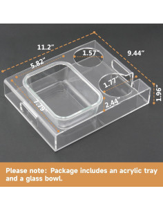 Bandeja de Snacks 2 en 1 LUVCOSY Acrílico y Vidrio 2