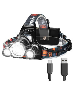 Linterna Frontal Hqdz-td Recargable 20000 Lúmenes IPX5