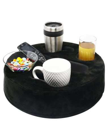 Soporte de Taza Mookundy Sofa Buddy Big-SoftVelvet Negro
