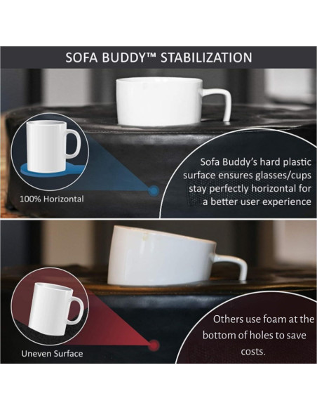 Soporte de Taza Mookundy Sofa Buddy Big-SoftVelvet Negro