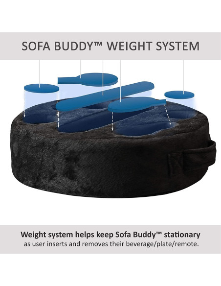Soporte de Taza Mookundy Sofa Buddy Big-SoftVelvet Negro
