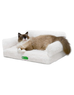 Cama ortopédica MEWOOFUN para gatos y perros medianos Beige
