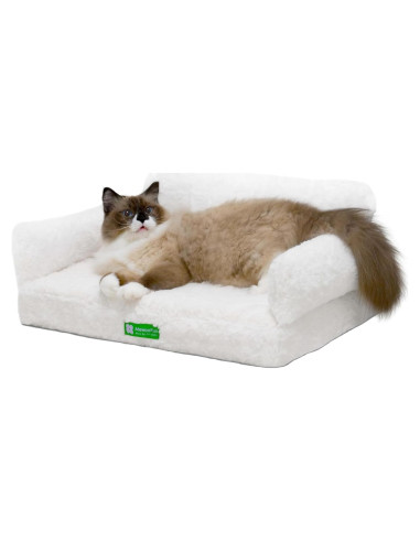 Cama ortopédica MEWOOFUN para gatos y perros medianos Beige