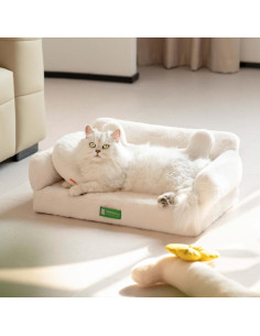 Cama ortopédica MEWOOFUN para gatos y perros medianos Beige 2