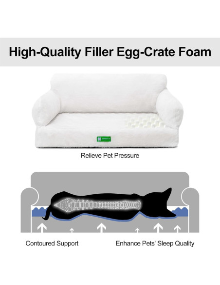 Cama ortopédica MEWOOFUN para gatos y perros medianos Beige