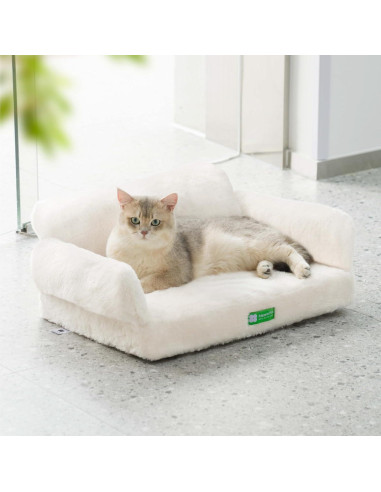 Cama ortopédica MEWOOFUN para gatos y perros medianos Beige