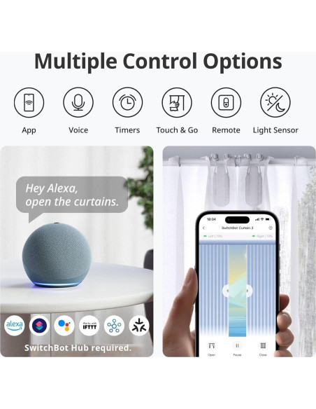 Abridor Cortinas Automático SwitchBot 2 Paquete + Hub 2