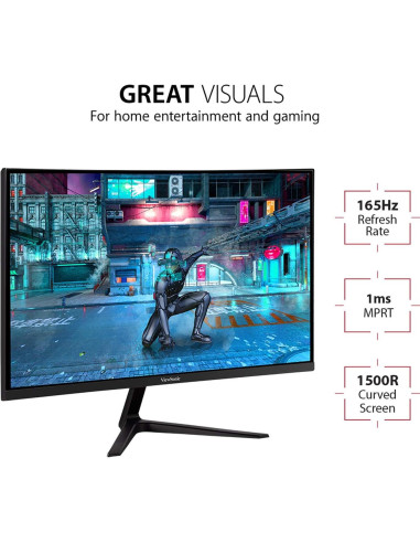 Monitor Curvo ViewSonic 27" 1440p 1ms 180Hz FreeSync