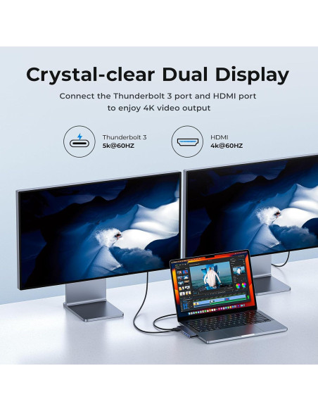 Adaptador USB C Hub HDMI RayCue para MacBook Pro/Air 4K