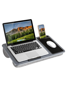 Escritorio de Regazo LapGear Carbono Plateado 53x30 cm