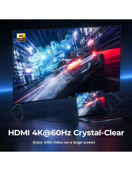 Adaptador USB C Hub HDMI RayCue para MacBook Pro/Air 4K