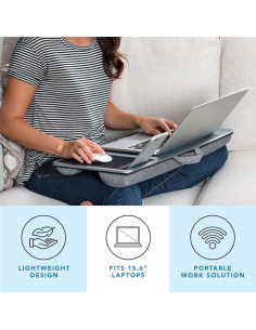 Escritorio de Regazo LapGear Carbono Plateado 53x30 cm 2
