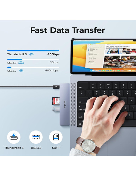 Adaptador USB C Hub HDMI RayCue para MacBook Pro/Air 4K