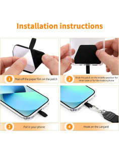 Lanyard Ajustable CACOE para Teléfono Universal Negro+Gris 2