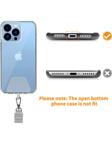 Lanyard Ajustable CACOE para Teléfono Universal Negro+Gris