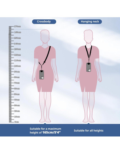 Lanyard Ajustable CACOE para Teléfono Universal Negro+Gris