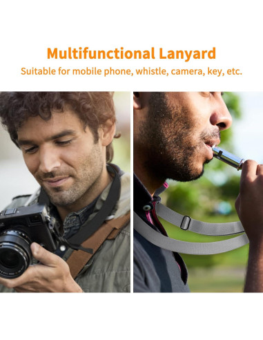 Lanyard Ajustable CACOE para Teléfono Universal Negro+Gris