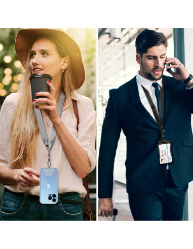 Lanyard Ajustable CACOE para Teléfono Universal Negro+Gris