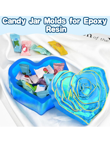 Molde de Silicona ZQYSING Tarro Corazón con Tapa Rosa