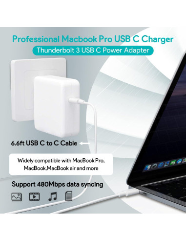 Cargador USB C 96W Tearplex para MacBook Pro y Air