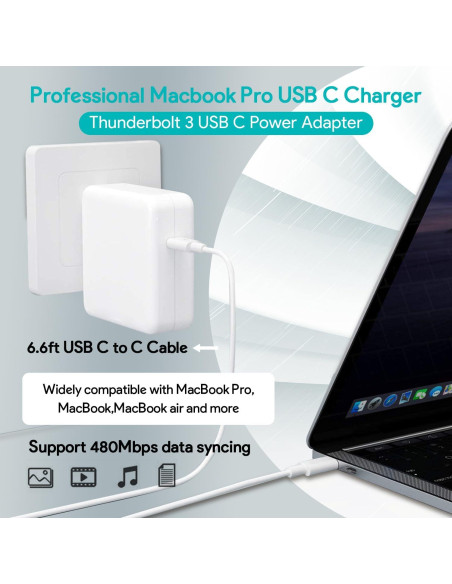 Cargador USB C 96W Tearplex para MacBook Pro y Air