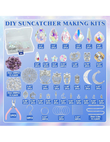 Kit de Atrapa Rayos DIY DEMIUKO 410 Piezas Cristal y Metal