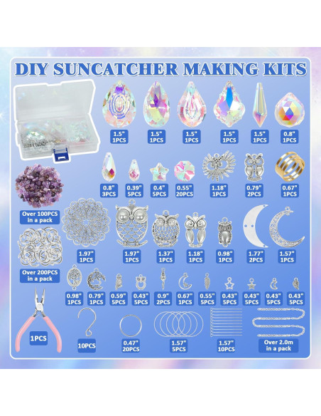 Kit de Atrapa Rayos DIY DEMIUKO 410 Piezas Cristal y Metal