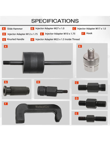 Extractor de Inyectores Diesel ReluxGo BJS064 para Mercedes