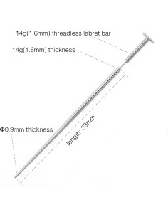 Conjunto de Tapers de Titanio G23 14g y 16g Sin Rosca 2