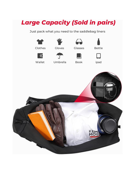 Forros de Maletero KEMIMOTO para Touring 32L Negro