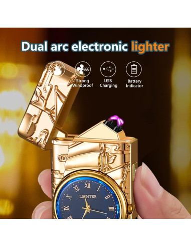 Encendedor Eléctrico SKRFIRE HF - Recargable USB Dorado