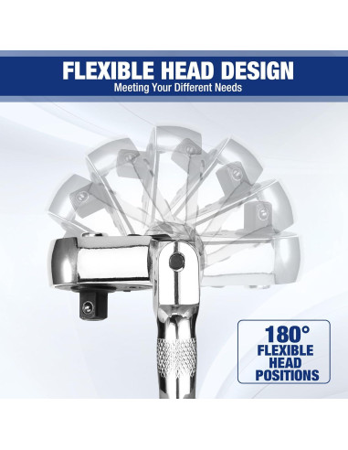 Juego de Llave de Carraca WORKPRO 16 PCS Cabeza Flexible