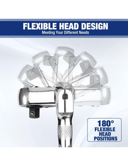 Juego de Llave de Carraca WORKPRO 16 PCS Cabeza Flexible