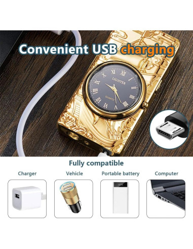 Encendedor Eléctrico SKRFIRE HF - Recargable USB Dorado