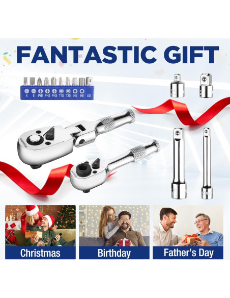 Juego de Llave de Carraca WORKPRO 16 PCS Cabeza Flexible