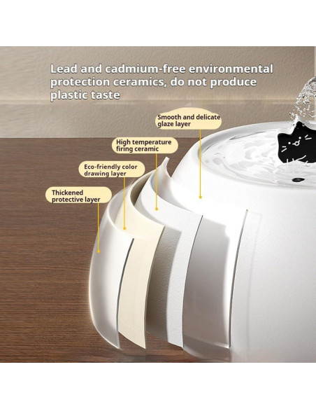 Fuente de Agua Cerámica para Gatos CHENGPIN 1.5L Automática