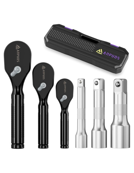 Juego de Llaves de Carraca Cortas ANPUDS 6 Piezas 72 Dientes