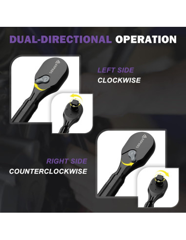 Juego de Llaves de Carraca Cortas ANPUDS 6 Piezas 72 Dientes