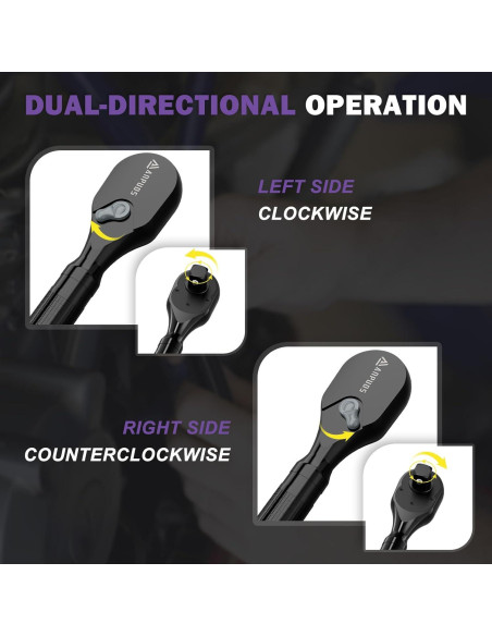 Juego de Llaves de Carraca Cortas ANPUDS 6 Piezas 72 Dientes