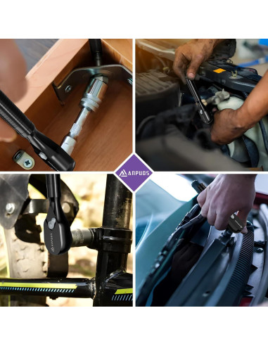 Juego de Llaves de Carraca Cortas ANPUDS 6 Piezas 72 Dientes