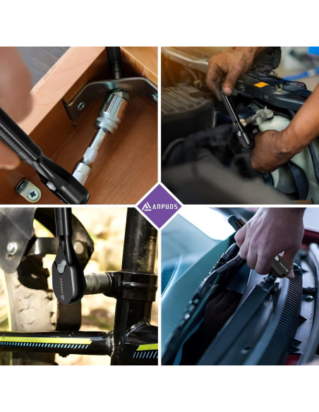 Juego de Llaves de Carraca Cortas ANPUDS 6 Piezas 72 Dientes