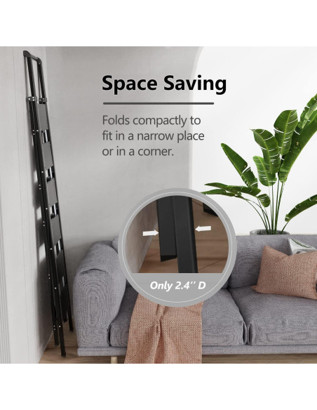 Escalera de 6 pasos GameGem de aluminio plegable - Negro