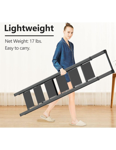 Escalera de 6 pasos GameGem de aluminio plegable - Negro