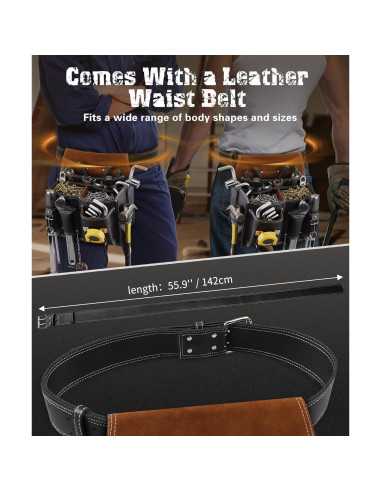 Bolsa de Herramientas ARCFOX con Cinturón de Cuero 10 Bolsillos