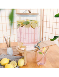 Dispensador de Bebidas Navaris 7L Vidrio con Grifo y Soporte 2