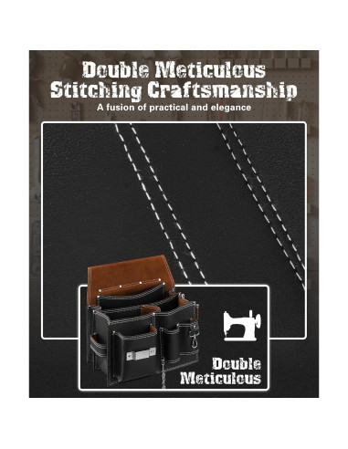 Bolsa de Herramientas ARCFOX con Cinturón de Cuero 10 Bolsillos